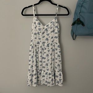 White floral midi dress